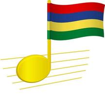 Mauritius vlag en muzieknoot vector