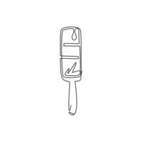 één lijntekening popsicle ijs icoon. bevroren ijs sticks plat logo symbool. heerlijk dessert in de zomer geïsoleerde poster. moderne doorlopende lijn tekenen ontwerp grafische vectorillustratie vector