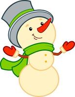 kerst tekenfilms illustraties. sneeuwpop clipart vector