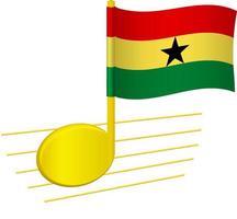 ghana vlag en muzieknoot vector