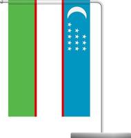 vlag van oezbekistan op paal icoon vector