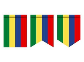 Mauritius vlag of wimpel geïsoleerd op een witte achtergrond. wimpel vlagpictogram. vector