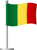 Mali vlag op paal icoon vector