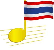 vlag van thailand en muzieknoot vector