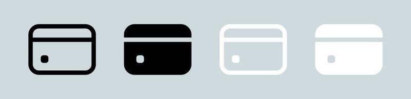 creditcardpictogram in zwarte en witte kleuren. betaalkaart vectorillustratie. vector