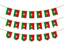 vlag van burkina faso aan de touwen op witte achtergrond. set patriottische bunting vlaggen. gors decoratie van burkina faso vlag vector