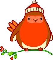 kerst tekenfilms illustraties. kerst vogel clipart vector