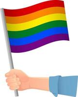 lgbt-vlag in de hand vector