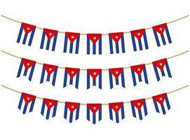 Cuba vlag op de touwen op witte achtergrond. set patriottische bunting vlaggen. gors decoratie van Cuba vlag vector