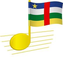 vlag en muzieknoot van de centrale afrikaanse republiek vector