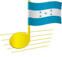 vlag en muzieknoot van honduras vector