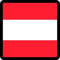 vlag van oostenrijk in de vorm van een vierkant met contrasterende contour, communicatieteken voor sociale media, patriottisme, een knop om de taal op de site te wijzigen, een pictogram. vector