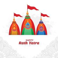 happy rath yatra festival voor lord jagannath puri vakantie achtergrond vector