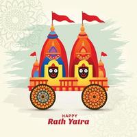 happy rath yatra voor lord jagannath indian festival vakantie concept achtergrond vector