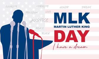 illustratie van Martin Luther King, Jr. om mlk-dag te vieren. vector