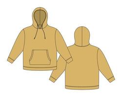 hoodie sjabloon in gouden kleur. vector