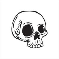 zwart-wit schedel anker doodle illustratie voor sticker tattoo poster tshirt ontwerp etc vector
