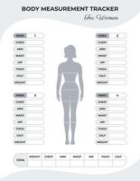 tracker voor lichaamsmeting voor vrouwen, tracker voor gewichtsverlies vector