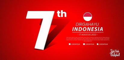 77 jaar, verjaardag onafhankelijkheidsdag van de republiek Indonesië. illustratie poster sjabloonontwerp vector