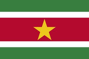 vlakke afbeelding van de vlag van Suriname vector