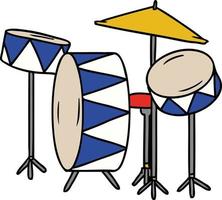 cartoon doodle van een drumstel vector