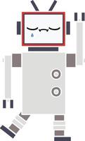 egale kleur retro cartoon robot vector