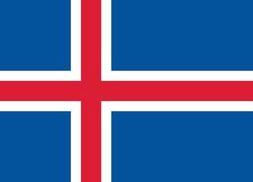 vlakke afbeelding van de vlag van ijsland vector
