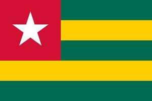 vlakke afbeelding van de vlag van togo vector