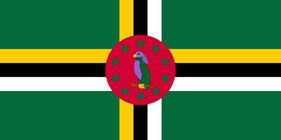 vlakke afbeelding van de vlag van dominica vector