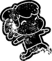 grunge pictogram kawaii jongen met stoppels vector