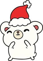 kerst cartoon van kawaii ijsbeer vector