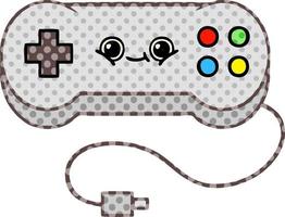 cartoon gamecontroller in stripboekstijl vector