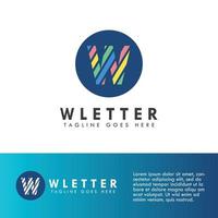 alfabet w letter logo en pictogram ontwerp vector