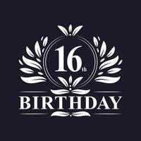 16e verjaardagslogo, 16 jaar verjaardagsviering. vector