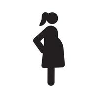 zwangere vrouw in zijaanzicht silhouet. zwangerschap. geïsoleerde vectorillustratie vector