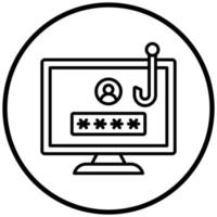 wachtwoord phishing pictogramstijl vector