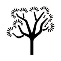 joshua tree glyph pictogram. yucca brevifolia. woestijn plant. palmboom yucca. silhouet symbool. negatieve ruimte. vector geïsoleerde illustratie