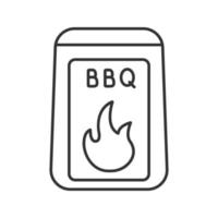 barbecue kolen lineaire pictogram. dunne lijn illustratie. barbecue brandstof. contour symbool. vector geïsoleerde tekening