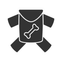 huisdier kleding glyph icoon. honden kleding. silhouet symbool. negatieve ruimte. vector geïsoleerde illustratie