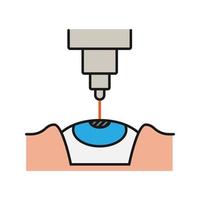 laser oogchirurgie kleur icoon. medische oogheelkunde. laserzichtcorrectie. geïsoleerde vectorillustratie vector
