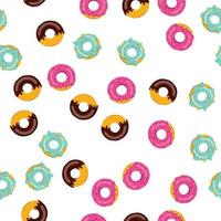 naadloos donutspatroon. vectorillustratie op een witte achtergrond vector