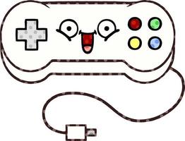 cartoon gamecontroller in stripboekstijl vector