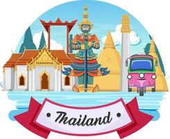 bangkok thailand landmark logo banner vector