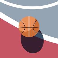 basketbal liggend op het midden van de baan vector