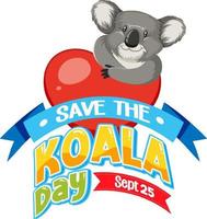 bewaar het bannerontwerp van de koaladag vector