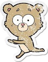 verontruste sticker van een bezorgde beer-cartoon vector