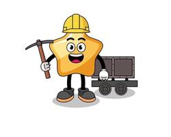 mascotte illustratie van star miner vector