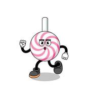 lopende lolly spiraal mascotte illustratie vector