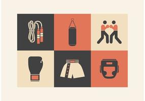 Gratis Retro Boxing Vector Pictogrammen