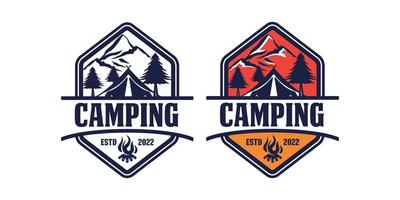 retro vintage camping avontuur logo sjabloon vector